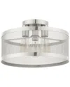 Livex Lighting 3-light Brushed Nickel Semi Flush Pendant In Metallic