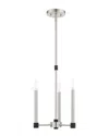 Livex Lighting 3-light Brushed Nickel With Satin Brass Accents Chandelier In Metallic