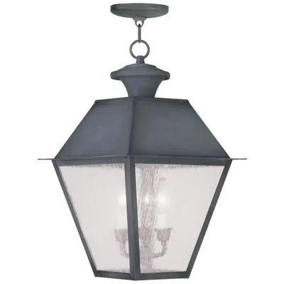 Livex Lighting 3 Light Charcoal Outdoor Pendant Lantern
