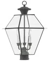 Livex Lighting 3-light Charcoal Outdoor Post Top Lantern