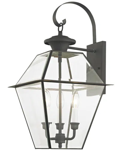 Livex Lighting 3-light Charcoal Outdoor Wall Lantern In Grey