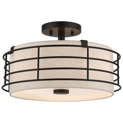 Livex Lighting 3 Light English Bronze Large Semi-flush