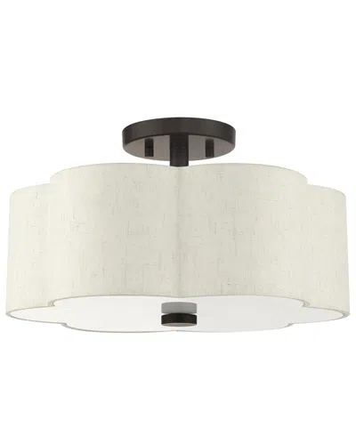 Livex Lighting 3 Light English Bronze Semi-flush