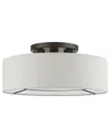 Livex Lighting 3 Light English Bronze Semi-flush In White