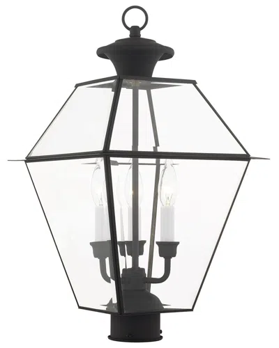 Livex Lighting 3-light Outdoor Post Top Lantern In Black