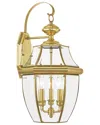 Livex Lighting 3-light Outdoor Wall Lantern In Gold