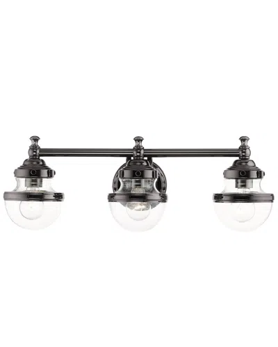 Livex Lighting 3-light Polished Black Chrome Vanity Sconce