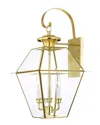Livex Lighting 3-light Polished Brass Outdoor Wall Lantern