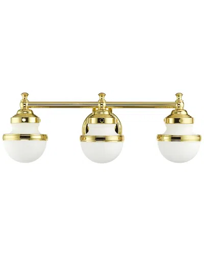 Livex Lighting 3-light Polished Brass Vanity Sconce In Metallic