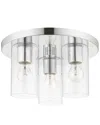 Livex Lighting 3-light Polished Chrome Flush Pendant In Metallic