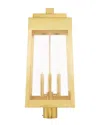 Livex Lighting 3-light Satin Brass Outdoor Post Top Lantern
