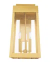 Livex Lighting 3-light Satin Brass Outdoor Wall Lantern