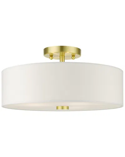 Livex Lighting 3-light Semi Flush In White