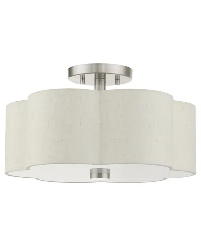 Livex Lighting 3-light Semi Flush In White