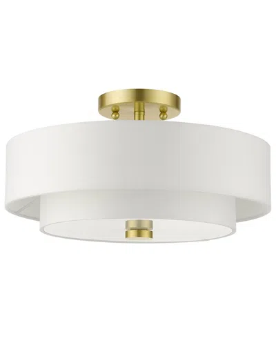 Livex Lighting 3-light Semi Flush In White