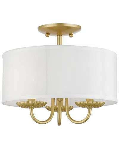 Livex Lighting 3 Light Soft Gold Semi-flush Mount