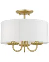 Livex Lighting 3 Light Soft Gold Semi-flush Mount In Gold