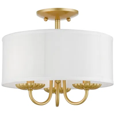 Livex Lighting 3 Light Soft Gold Semi-flush Mount