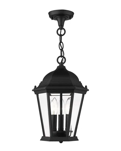 Livex Lighting 3-light Textured Black Outdoor Pendant Lantern