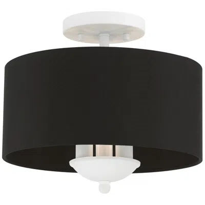 Livex Lighting 3 Light White Semi-flush Mount
