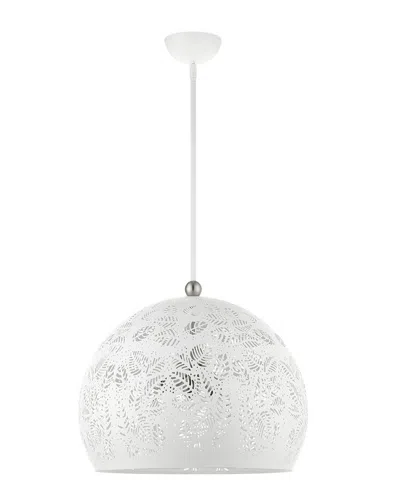 Livex Lighting 3-light White With Brushed Nickel Accents Pendant