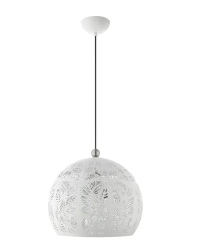Livex Lighting 3-light White With Brushed Nickel Accents Pendant
