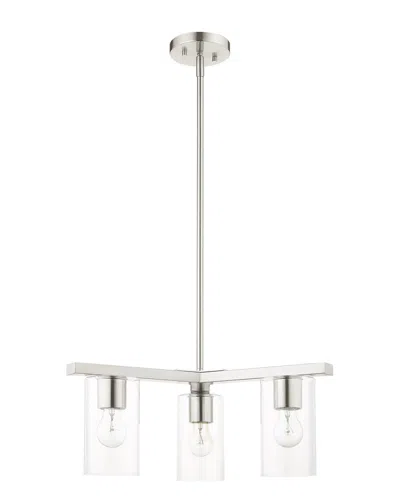 Livex Lighting 3-light Brushed Nickel Chandelier In Metallic