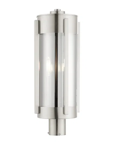 Livex Lighting 3-light Brushed Nickel Outdoor Post Top Lantern