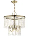 Livex Lighting 4 Light Antique Brass Pendant Chandelier In Gold