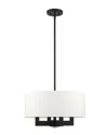 Livex Lighting 4-light Black Chandelier In Black