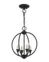 Livex Lighting 4-light Black With Brushed Nickel Accents Convertible Semi Flush Chandelier