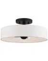 Livex Lighting 4-light Black With Brushed Nickel Accents Semi Flush Pendant In Black
