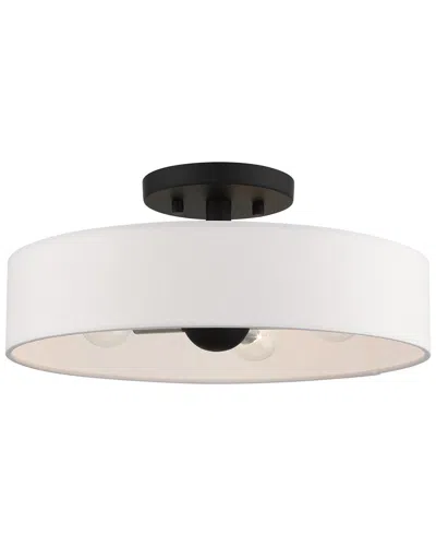 Livex Lighting 4-light Black With Brushed Nickel Accents Semi Flush Pendant
