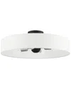 Livex Lighting 4-light Black With Brushed Nickel Accents Semi Flush Pendant In Black