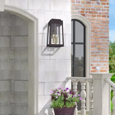 Livex Lighting 4 Light Bronze Outdoor Extra Large Wall Lantern With Antique Brass Candles In Bronze;powder Coated Finish