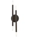 Livex Lighting 4 Light Bronze With Antique Brass Accents Ada Sconce In Gray