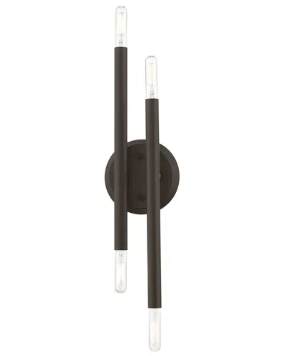 Livex Lighting 4 Light Bronze With Antique Brass Accents Ada Sconce In Gold