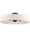 Livex Lighting 4-light Bronze With Antique Brass Accents Semi Flush Pendant In Bronze