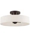 Livex Lighting 4-light Bronze With Antique Brass Accents Semi Flush Pendant In Bronze