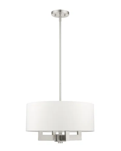 Livex Lighting 4-light Brushed Nickel Chandelier In Metallic