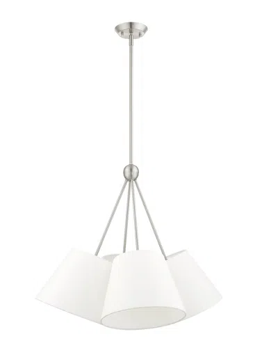 Livex Lighting 4-light Brushed Nickel Chandelier In Metallic