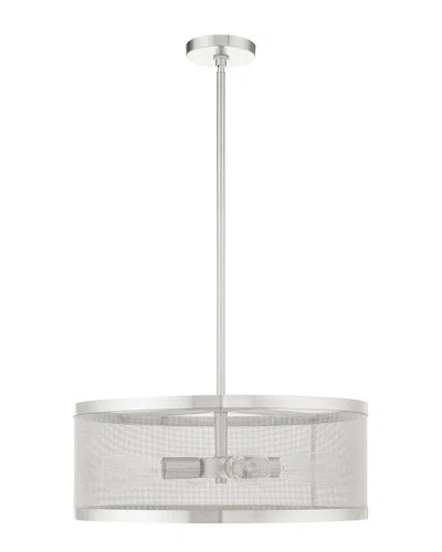 Livex Lighting 4-light Brushed Nickel Chandelier In Metallic