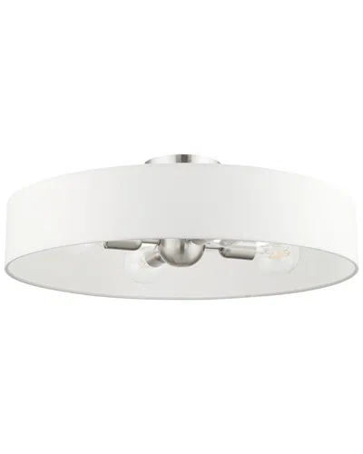 Livex Lighting 4-light Brushed Nickel Semi Flush Pendant In Metallic