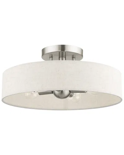 Livex Lighting 4-light Brushed Nickel Semi Flush Pendant In Metallic