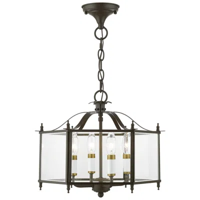 Livex Lighting 4 Light English Bronze Convertible Pendant / Semi-flush
