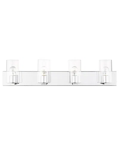 Livex Lighting 4 Light Polished Chrome Bath Vanity In Silver