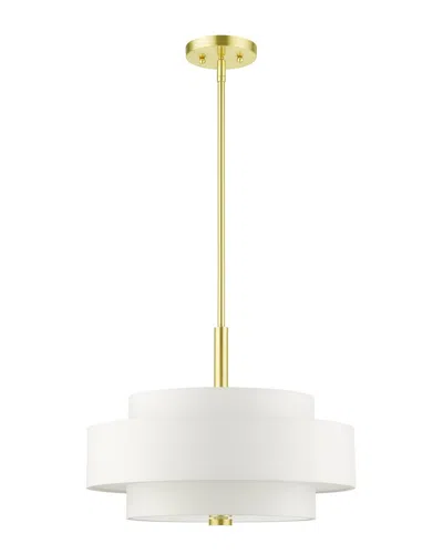 Livex Lighting 4-light Satin Brass Chandelier In Metallic