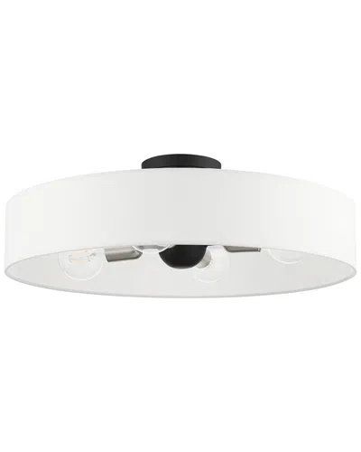 Livex Lighting 4-light Black With Brushed Nickel Accents Semi Flush Pendant
