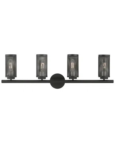 Livex Lighting 4-light Black With Brushed Nickel Accents Vanity Sconce