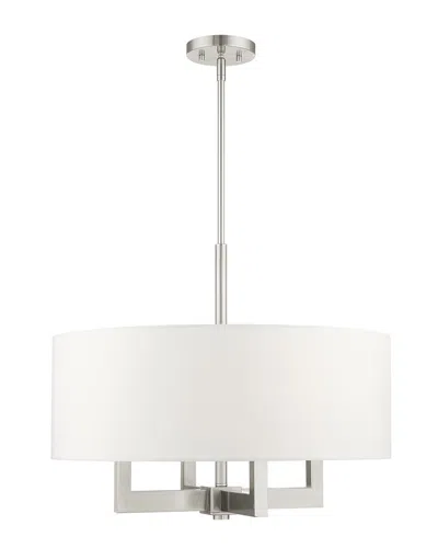 Livex Lighting 4-light Brushed Nickel Chandelier In Metallic